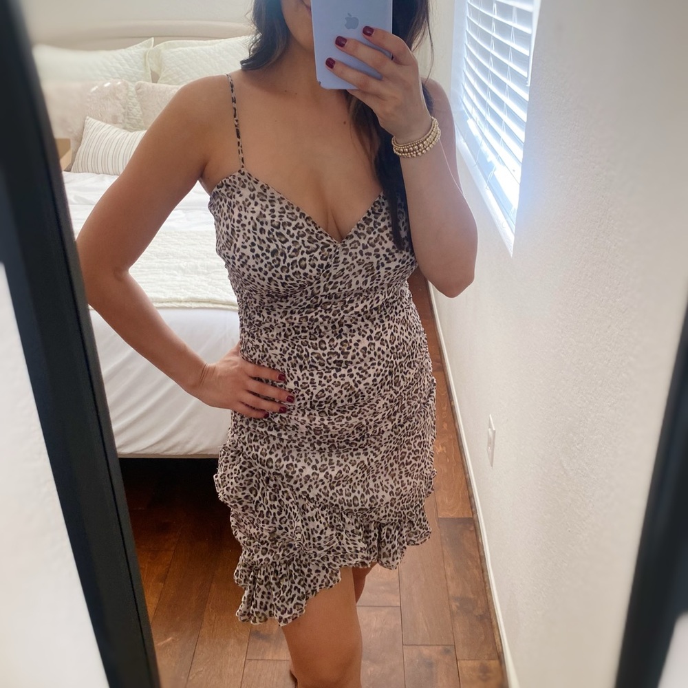 Leopard print mini dress